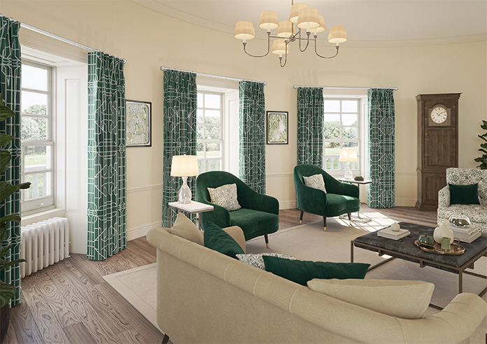 Bamboo Brights, Dark Green - Made To Measure Curtains - Image 8